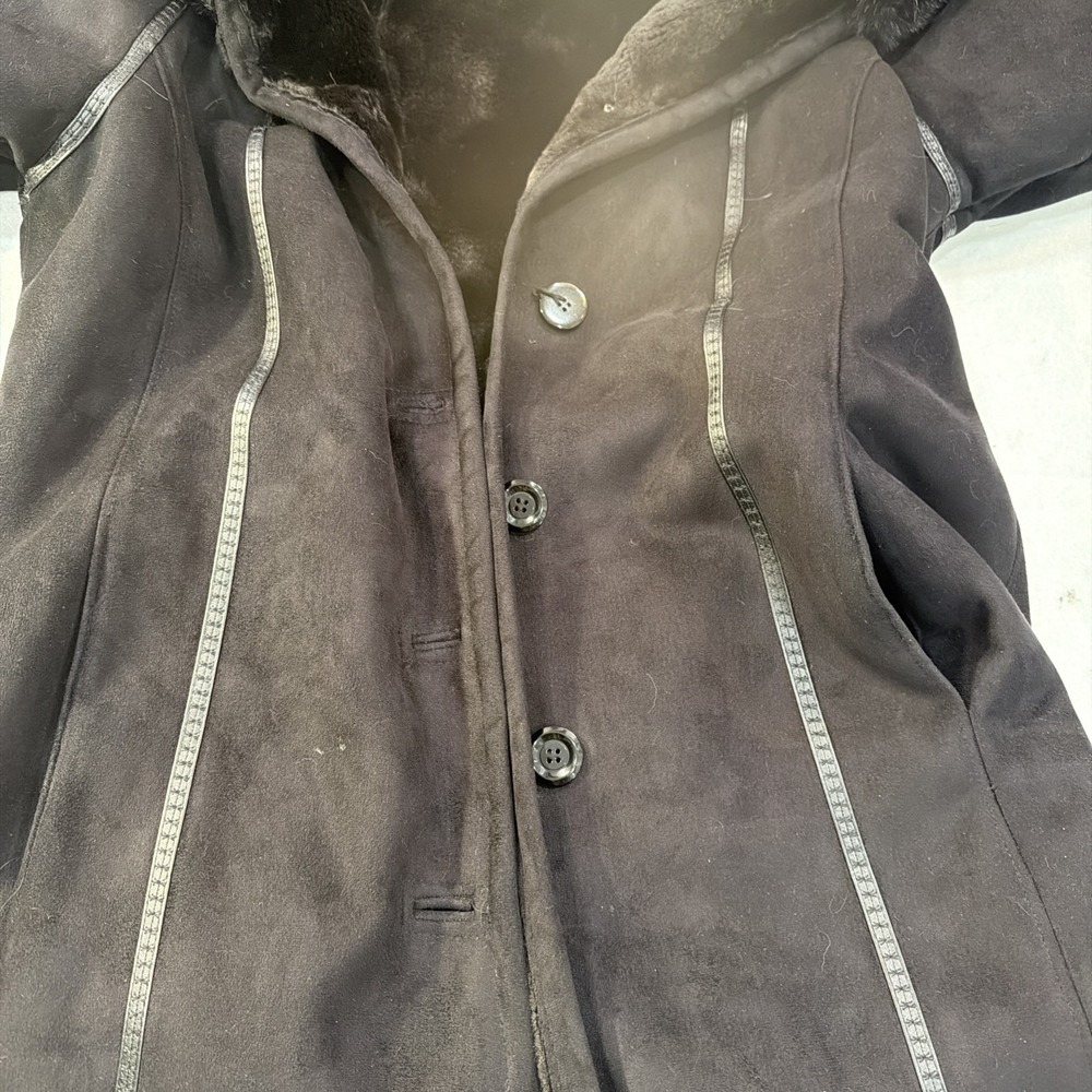 Gallery New York Women's Brown Faux Fur Hooded Winter Coat Size M Cleaned Warm - Picture 12 of 12